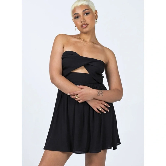 Princess Polly NWT Allie Jay Mini Dress in Black - Picture 1 of 9